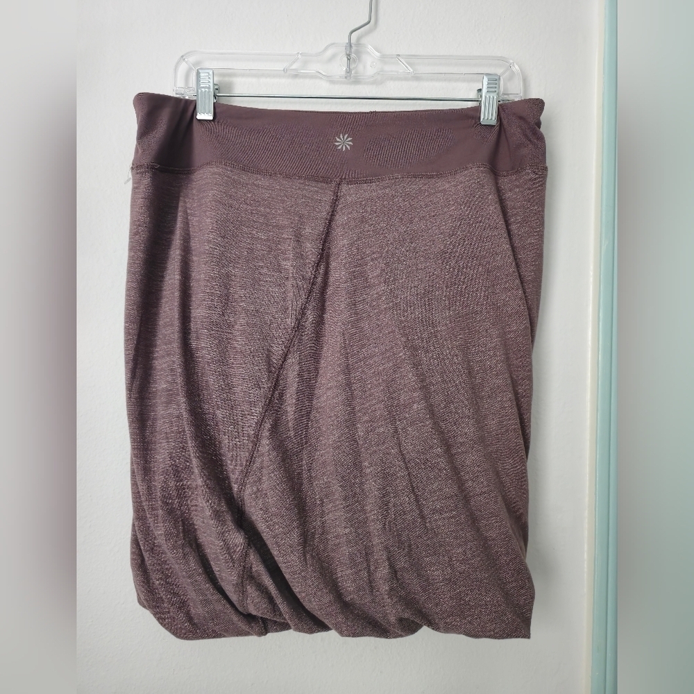 Athleta Skirt Womens Medium Purple Wine Heathered Twist Knit Wrap Short Size L